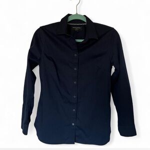 Banana Republic Navy Blue Fitted Dress Shirt Button Up